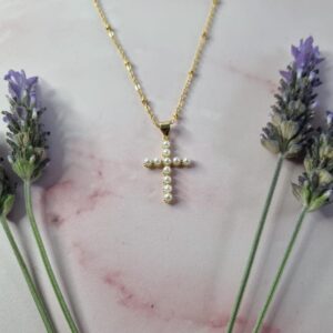 Collar Cruz latina Baño de Oro