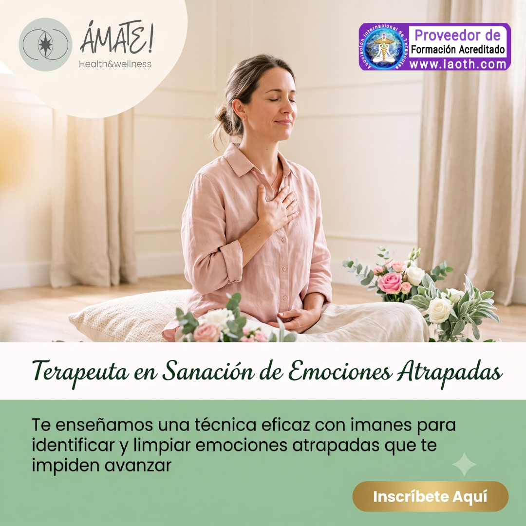Curso Terapeuta en Liberación de Emociones Atrapadas online - Ámate! Health & Wellness certificado IAOTH